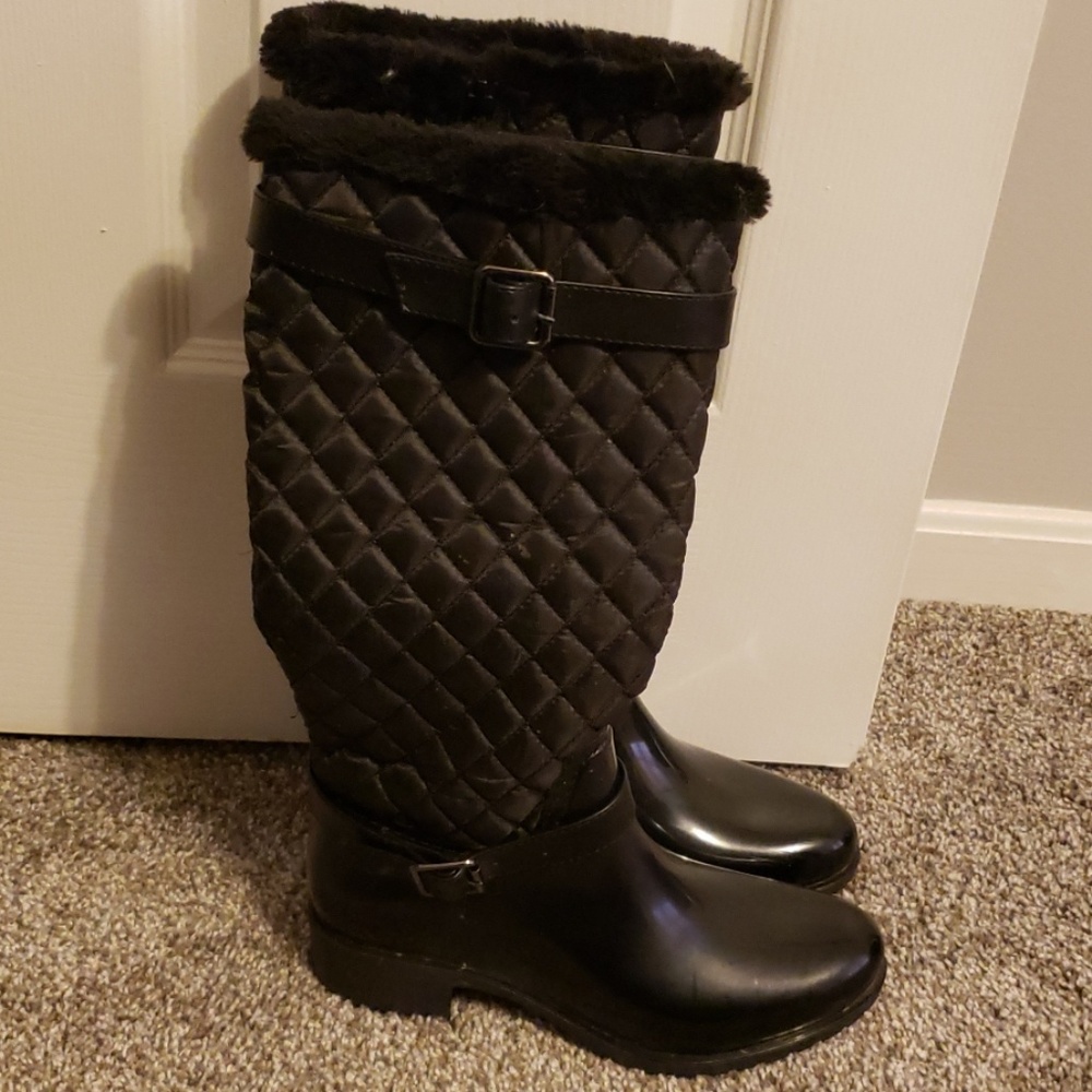 COPY - Tall Quilted Rain boots